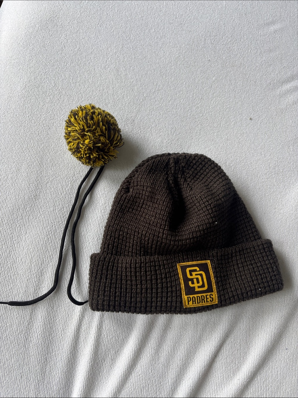 San Diego Padres Brown Knit Pom Beanie with Gold Patch